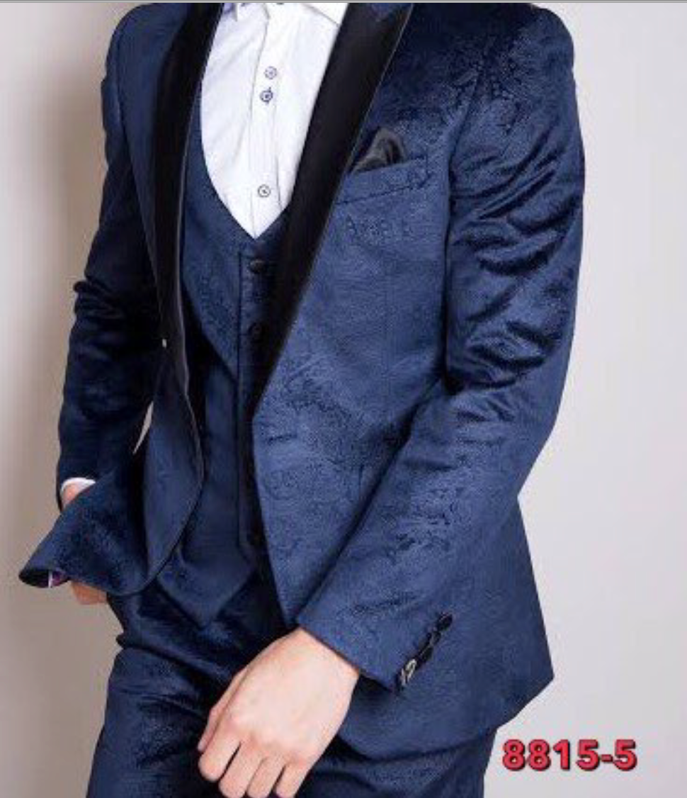 Blue Paisley Velvet Vest