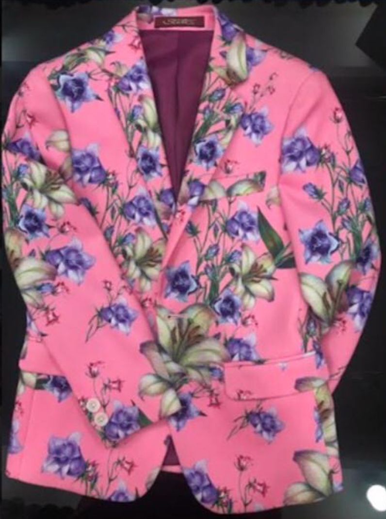 Rose Pink With Purple Floral Print Jacket
