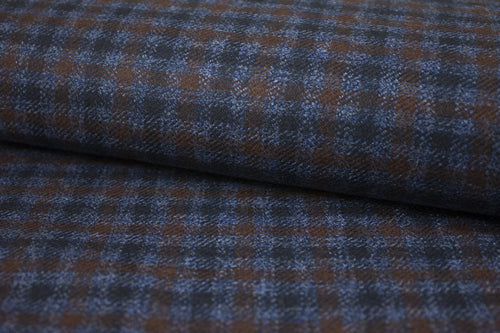 Steel Blue With Brown Glun Club Check Jacket