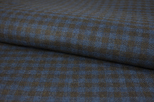 Prussian Blue With Brown Gingham Check Jacket