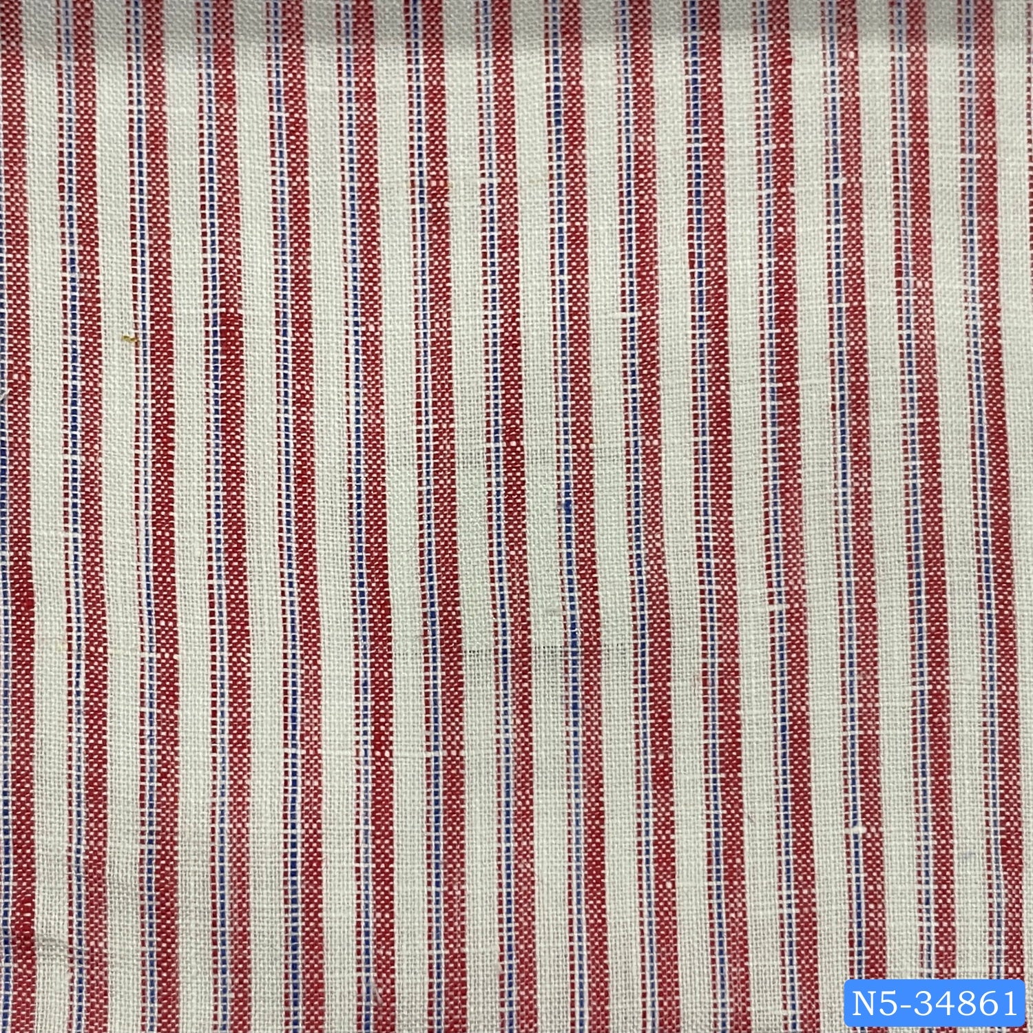 Red and White Stripe Linen Shirt