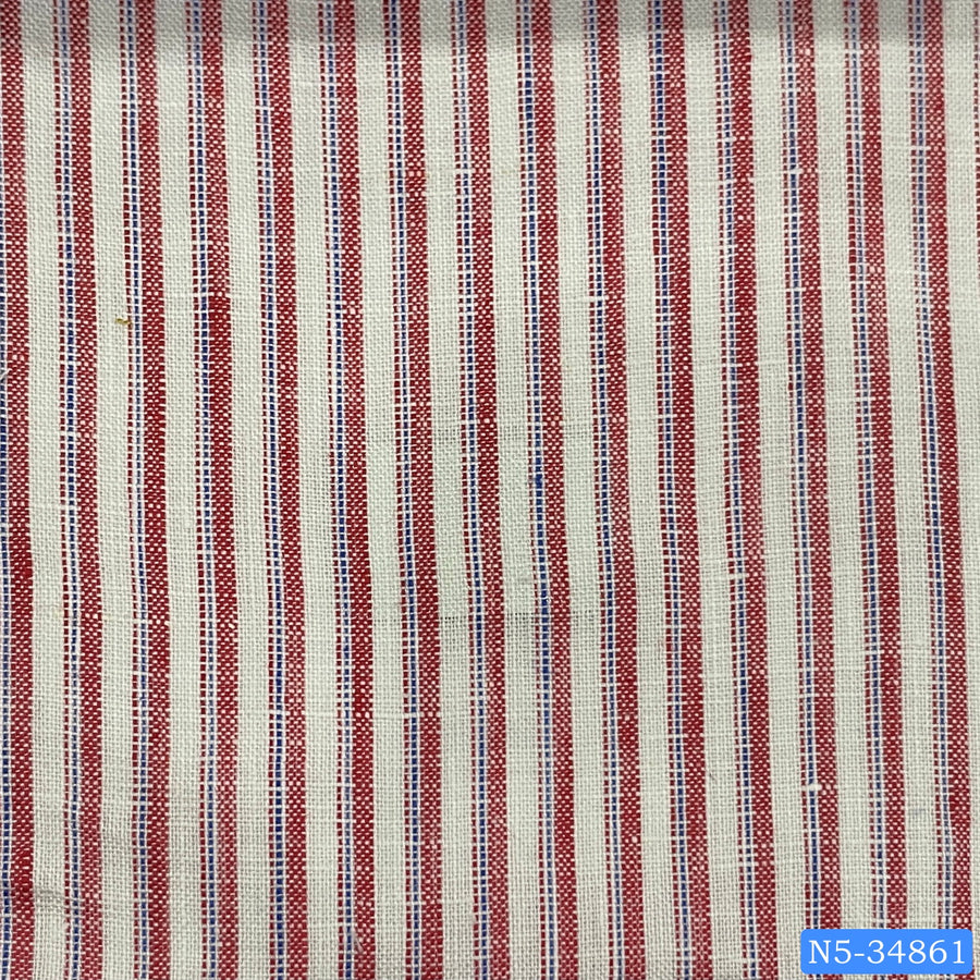 Red and White Stripe Linen Shirt