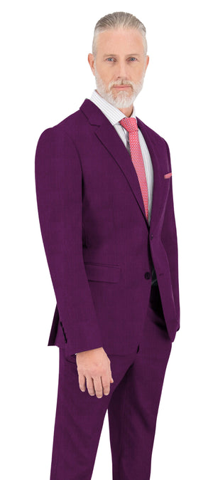 Dark Purple Texture Plain Suit