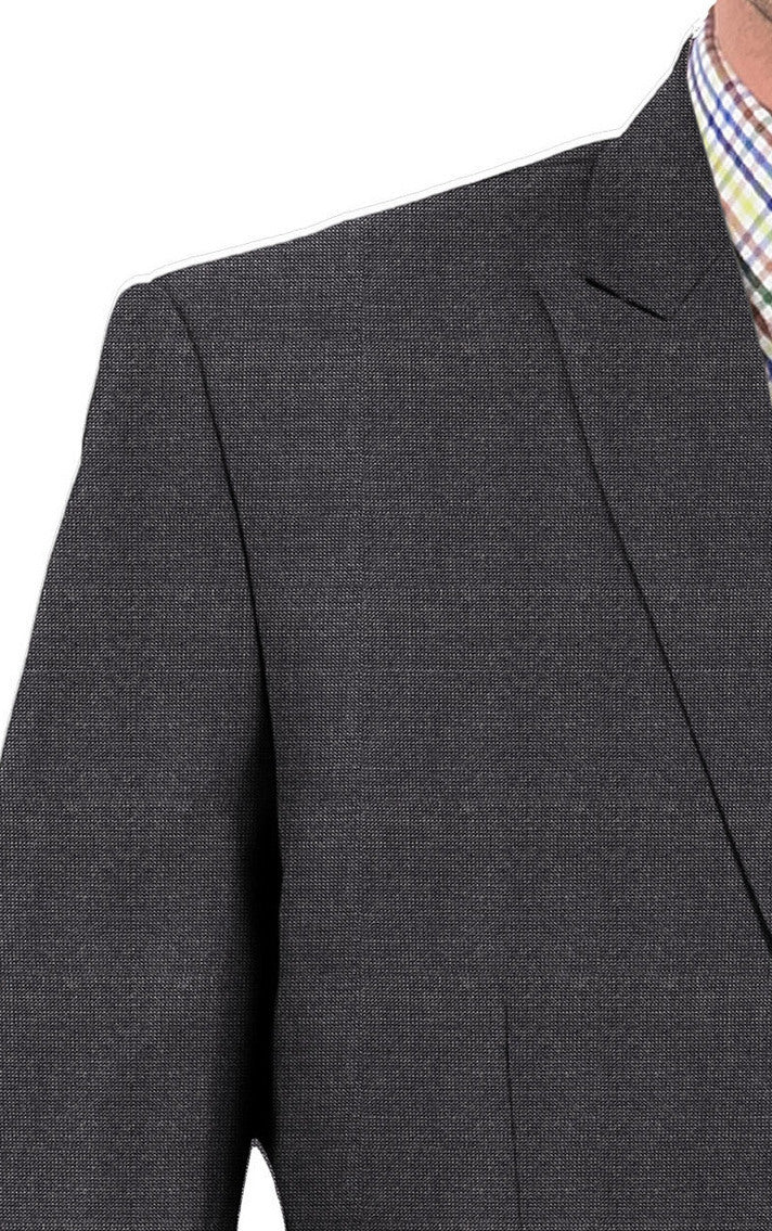 Shadow Grey With Light Grey Pin Head Plain Flannel Vest