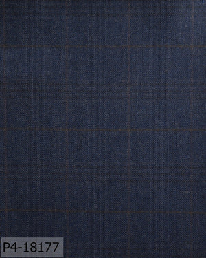 Prussian Blue With Brown Plaid Check Flannel Vest