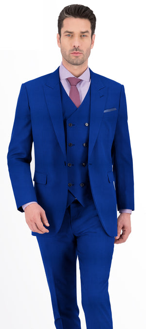 Egyptian Blue Plain Flannel Suit