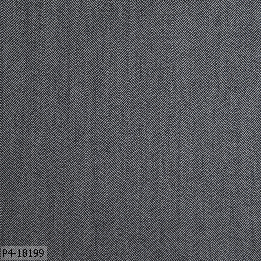 Charcoal Grey And White Herringbone Flannel Suit