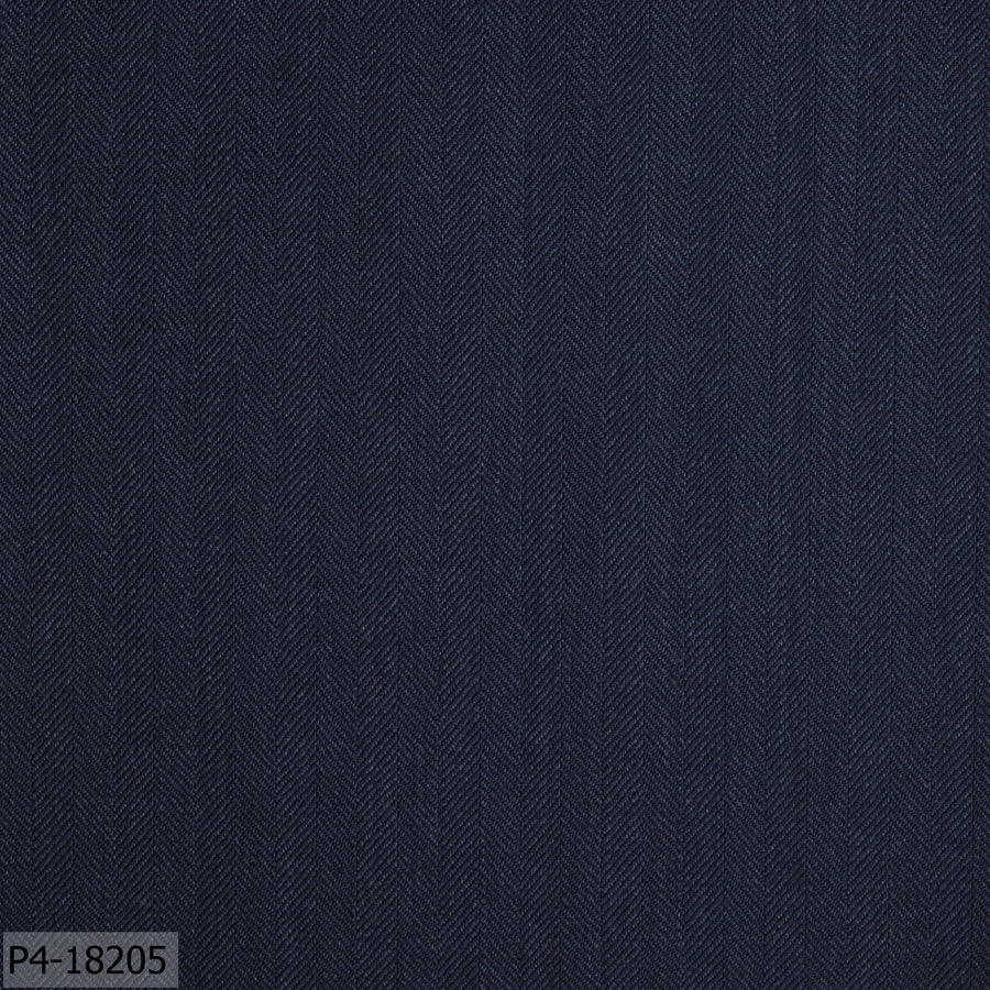 Dark Blue Herringbone Flannel Suit