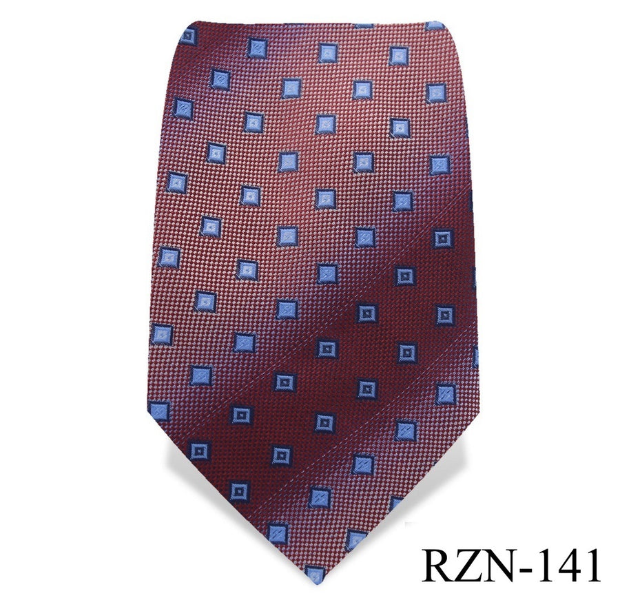 Red with Light Blue Pinpoint Tie