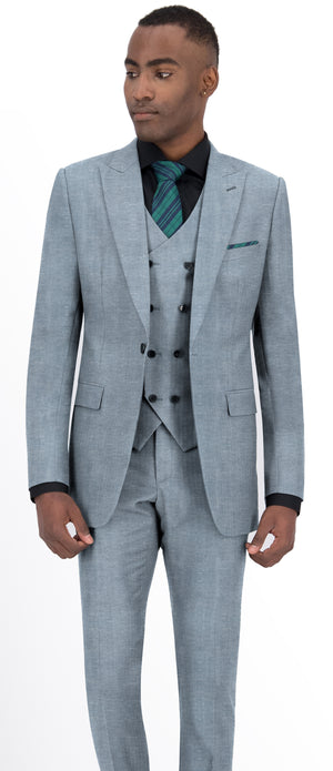 Powder Blue Grey Plain Suit