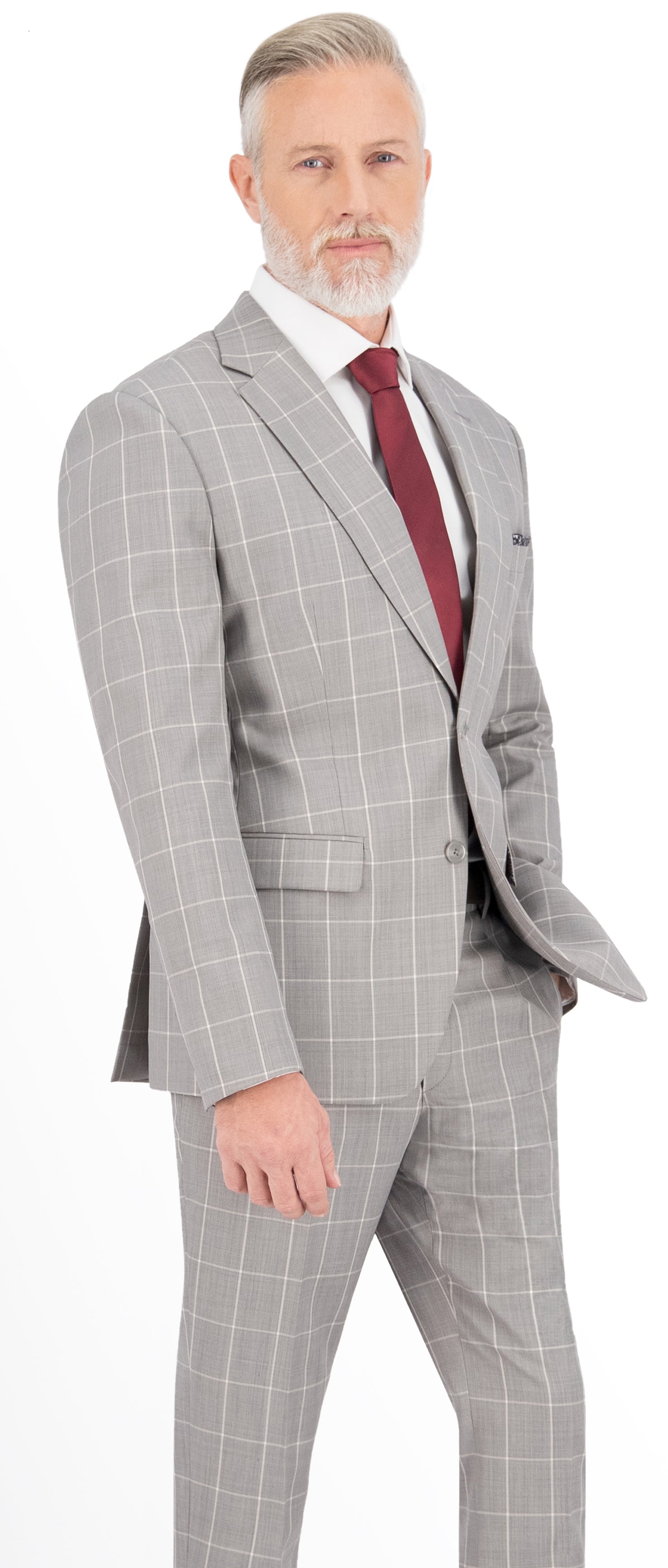 Abalone Grey Windowpane Pant
