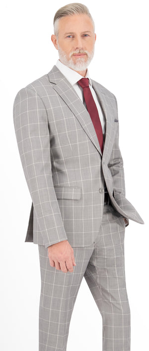 Abalone Grey Windowpane Suit