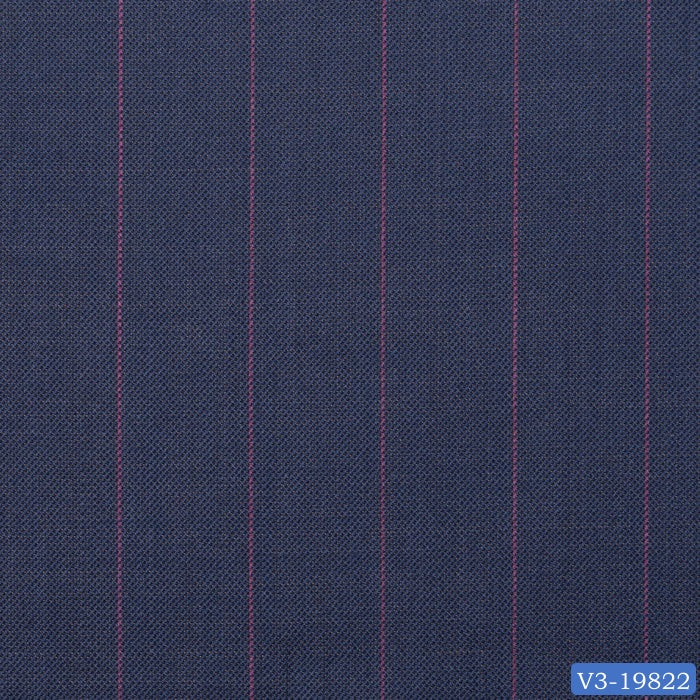 Dark Mauve Blue with Pink Stripe Suit
