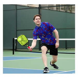 Navy Blue Floral Performance Polo