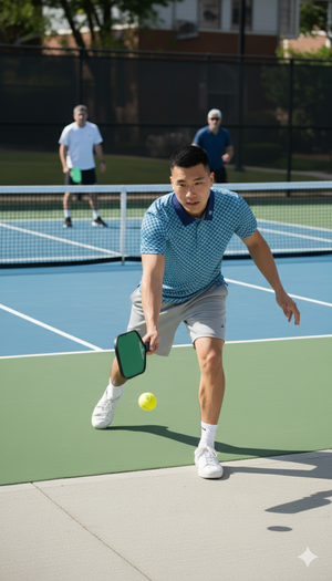 Summer Geo Teal Performance Polo