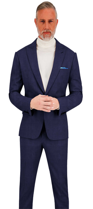 Yale Blue Texture Plain Suit