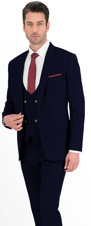 Dark Blue With Light Blue Dots Plain Suit