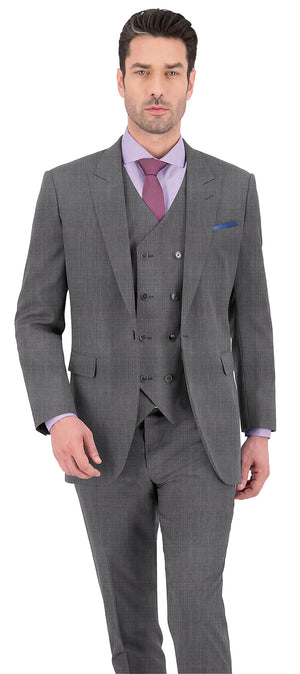 Ash Grey Wave Texture Plain Suit