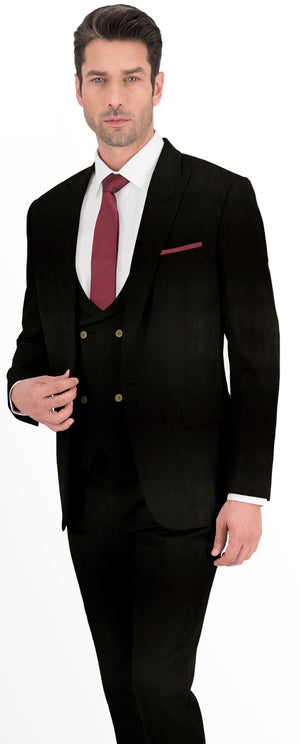 Black Wave Texture Plain Suit