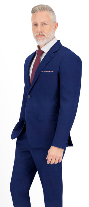 Space Blue Wave Texture Plain Suit