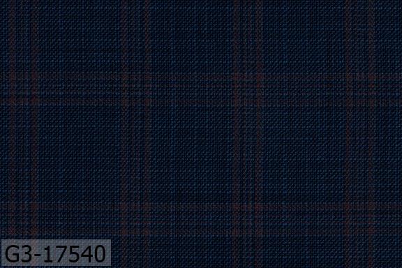 Prussian Blue Basketweave With Orange Check Pant