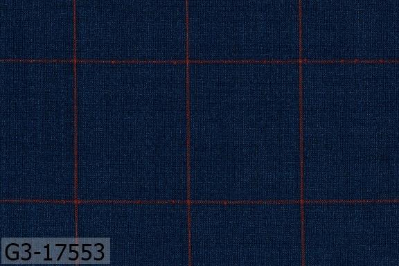 Prussian Blue With Orange Windowpane Pant