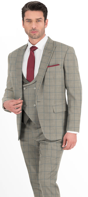 Thunder Grey With Blue Windowpane Jacket