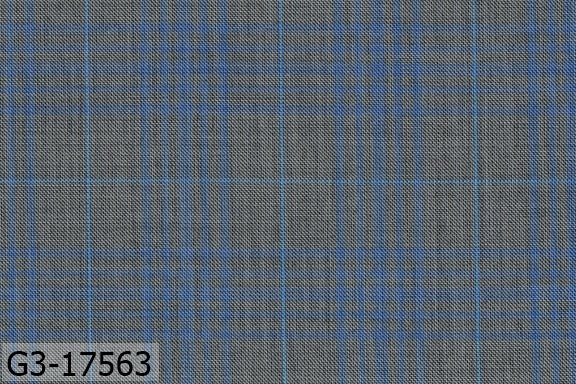 Steel Grey With Sky Blue Check Suit