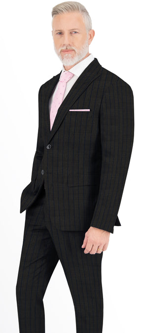 Iron Grey With Space Blue Stripe Suit