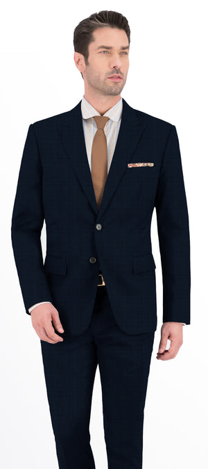 Prussian Blue With Black Stripe Suit