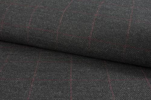 Iron Grey With Red Windowpane Suit