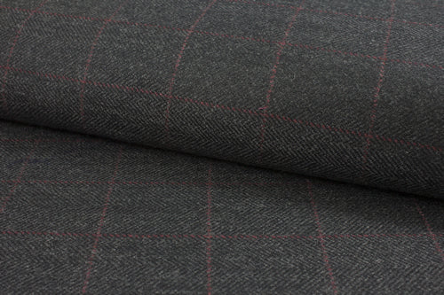 Iron Grey With Red Windowpane Pant