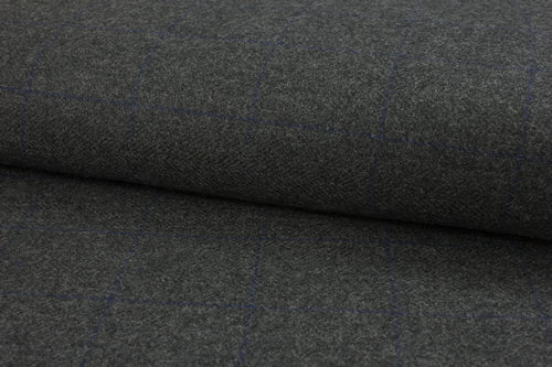 Iron Grey With Dark Blue Windowpane Pant