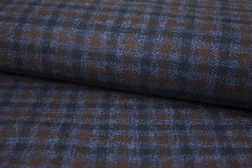 Steel Blue With Brown Glun Club Check Pant