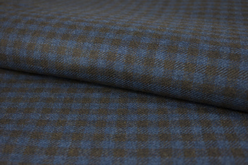 Prussian Blue With Brown Gingham Check Suit