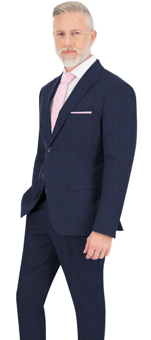 Royal Blue Herringbone Stripe Suit