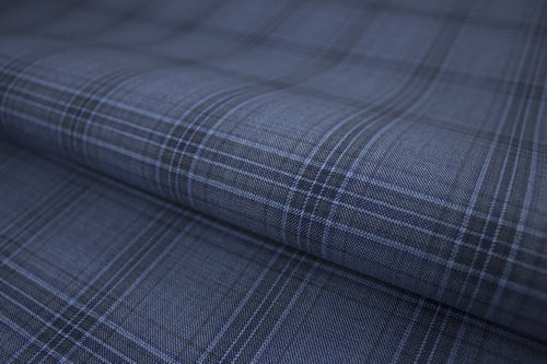 Stone Blue With Dark Check Pant