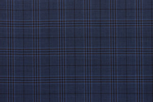 Prussian Blue With Dark Plaid Check Pant