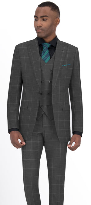 Iron Grey With Light Windowpane Suit