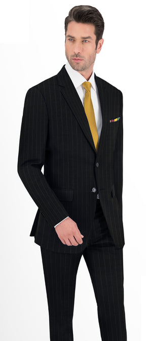 Iron Grey With White Dotted Stripe Suit