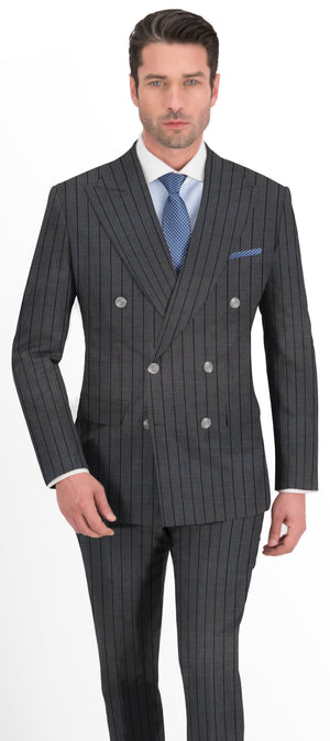 Steel Grey With Dark Blue Stripe Jacket