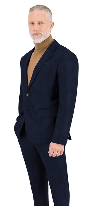 Space Blue Texture Plain Suit