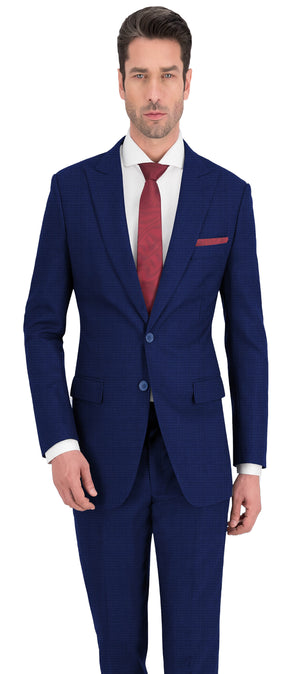 Denim Blue Texture Plain Suit