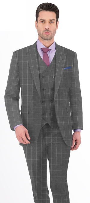 Fossil Grey Windowpane Vest