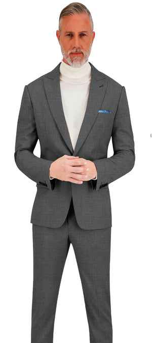 Steel Grey Texture Plain Suit