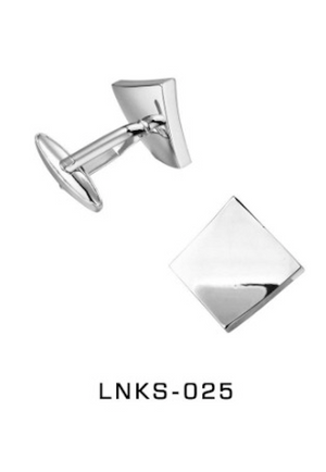 Angled Silver Plate Cufflinks