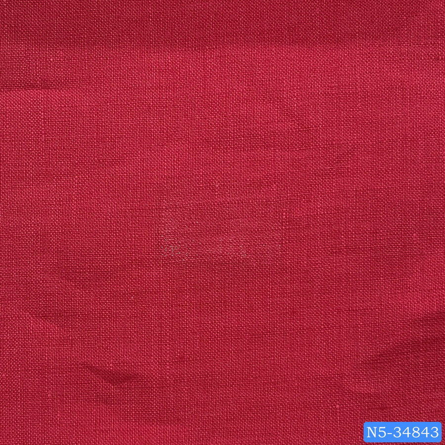 Berry Red Plain Linen Shirt