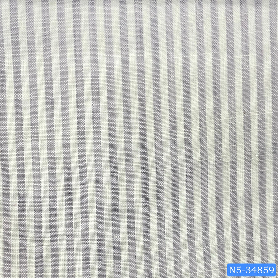 Grey White Stripe Linen Shirt