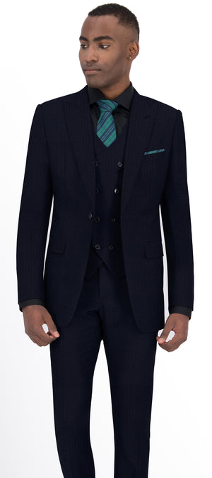 Dark Blue Stripe Suit