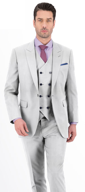 White Texture Plain Suit